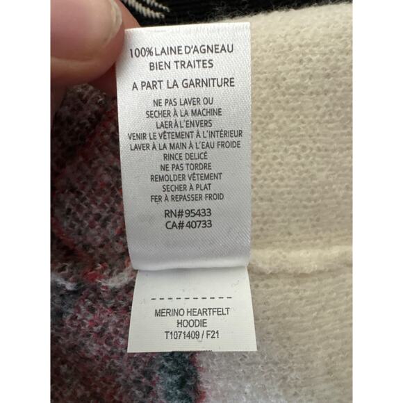 TOAD & CO Merino Heartfelt Hoodie Cream Stripes Medium - Picture 9 of 10